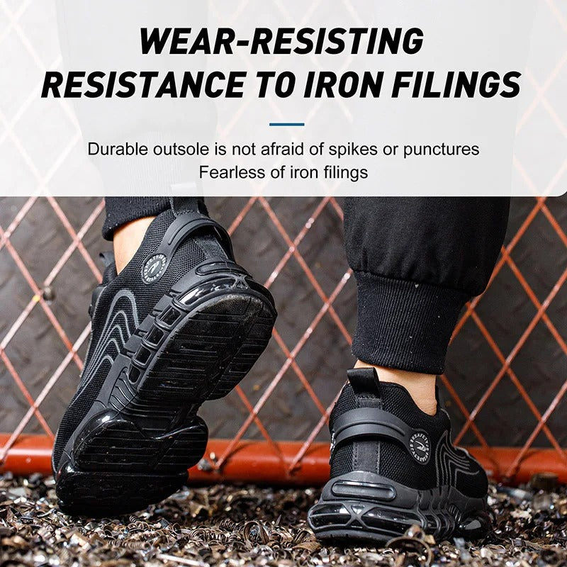 Rotating Button Steel Toe Shoes: Anti-Smash, Puncture Proof Shield Tread