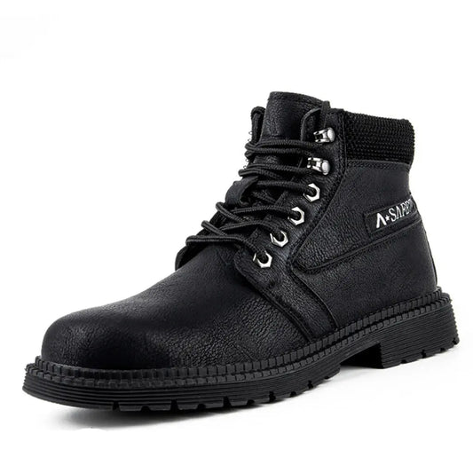 Shield Tread Men Steel Toe Work Boots for Safety 14:771#813 Black;200000124:100010482