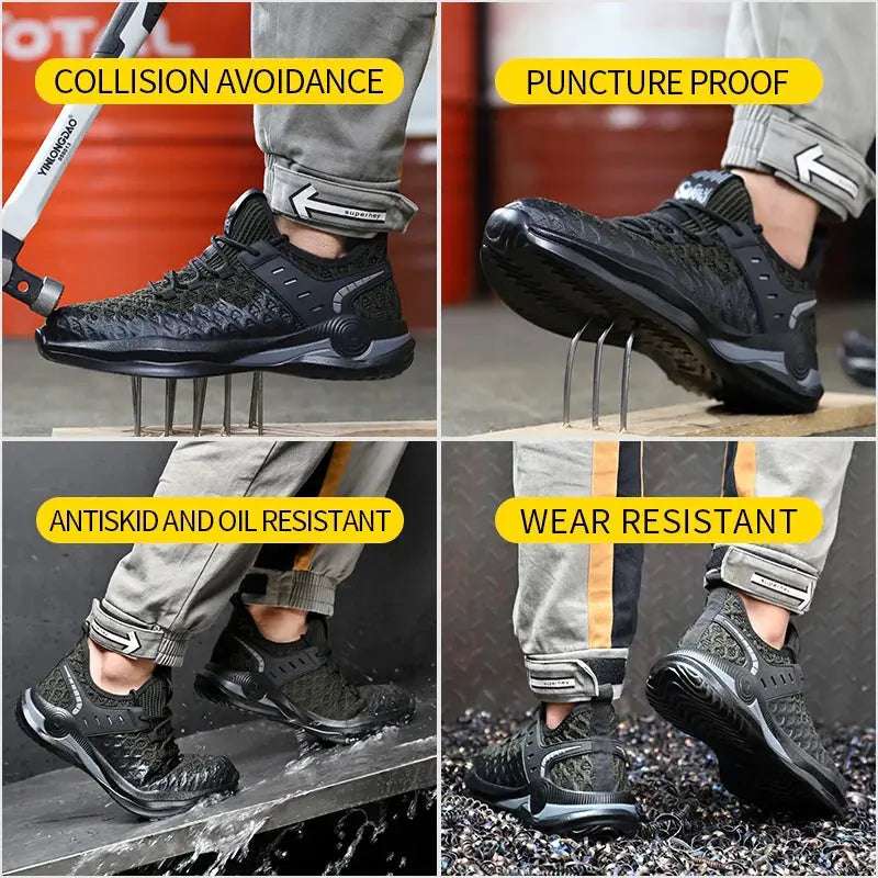 Shield Tread Composite Toe Work Shoes - Durable & Stylish 14:193#Black;200000124:100010482