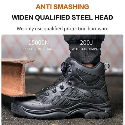 Shield Tread Durable Knob Lacing Boots for Safety 14:193#Black;200000124:100010482