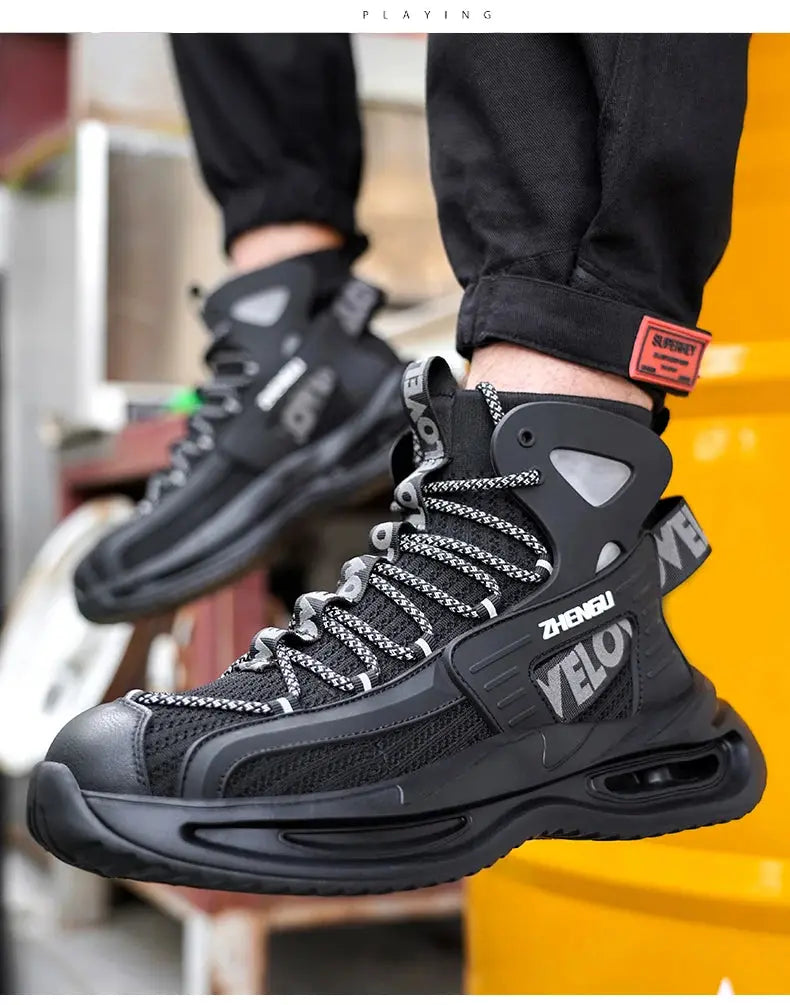 Shield Tread Lightweight Steel Toe Shoes for Safety 14:4602#Black 8819;200000124:200000898
