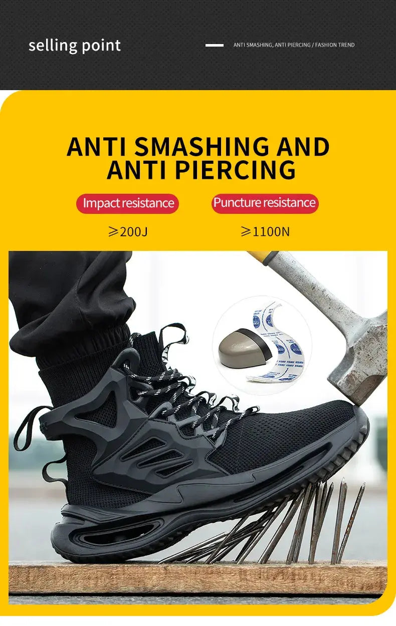 Shield Tread Lightweight Steel Toe Shoes for Safety 14:4602#Black 8819;200000124:200000898