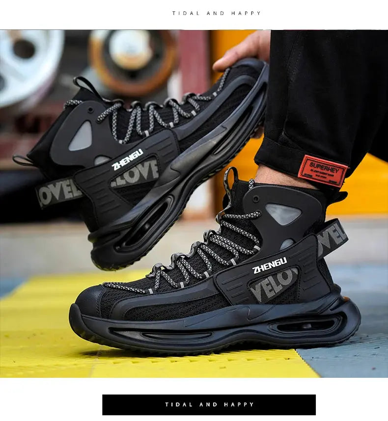 Shield Tread Lightweight Steel Toe Shoes for Safety 14:4602#Black 8819;200000124:200000898