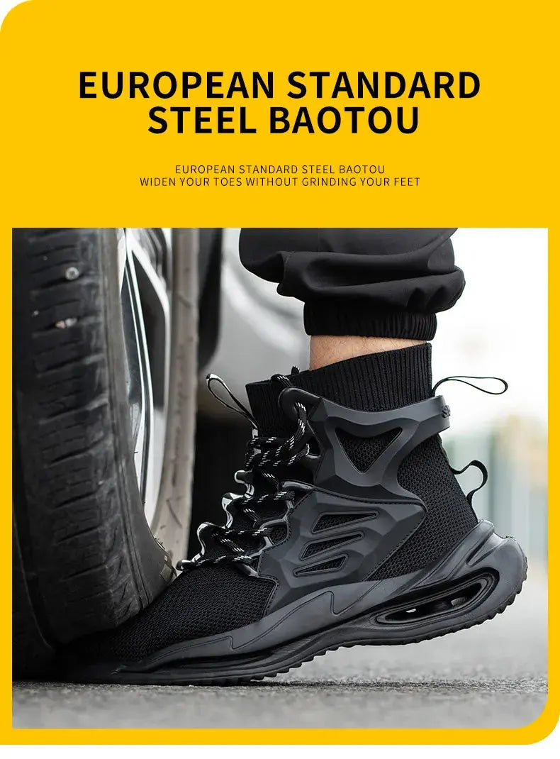 Shield Tread Lightweight Steel Toe Shoes for Safety 14:4602#Black 8819;200000124:200000898