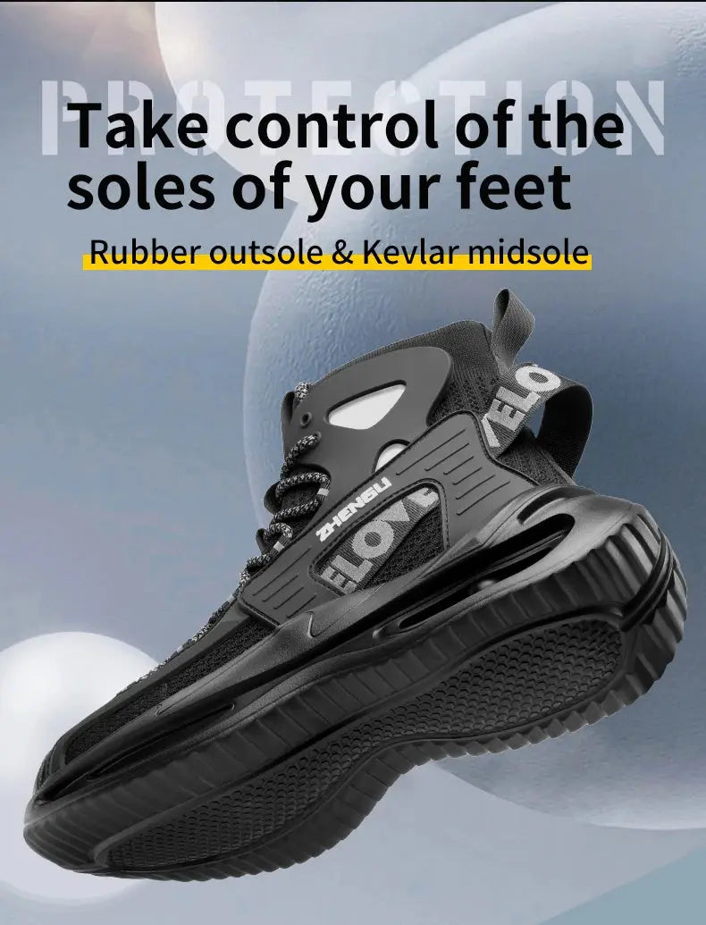 Shield Tread Lightweight Steel Toe Shoes for Safety 14:4602#Black 8819;200000124:200000898