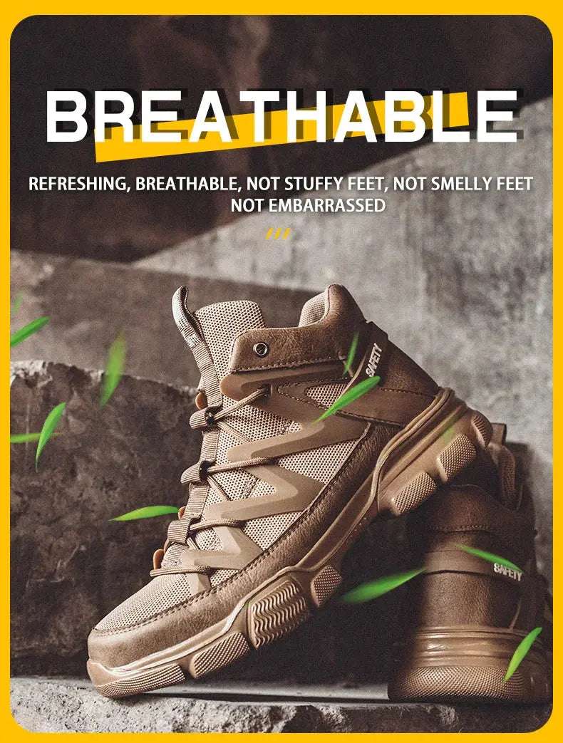 Shield Tread Slip-Resistant Safety Shoes for Work 14:771#Black;200000124:100010482