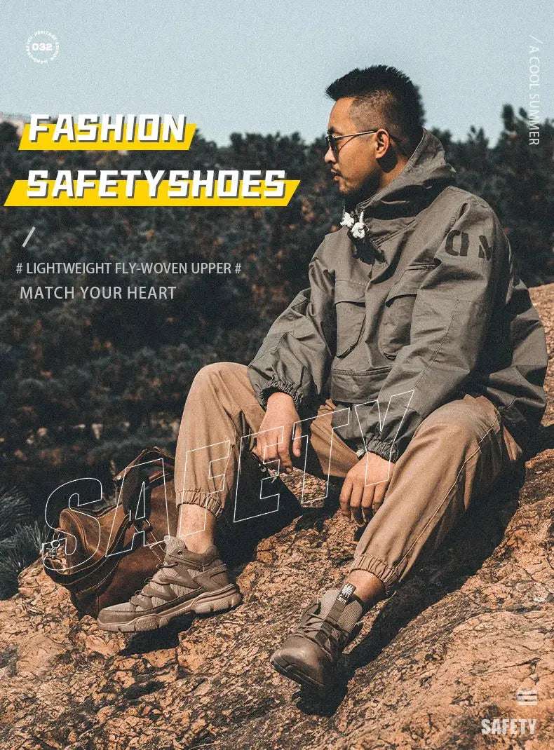 Shield Tread Slip-Resistant Safety Shoes for Work 14:771#Black;200000124:100010482