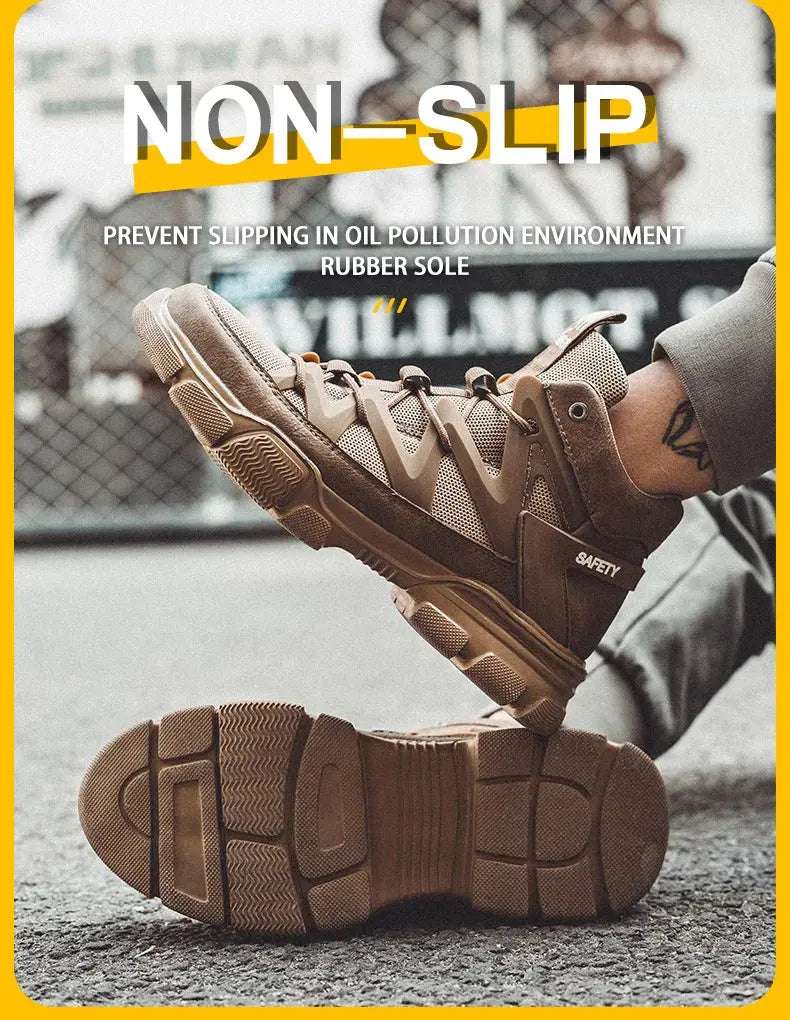 Shield Tread Slip-Resistant Safety Shoes for Work 14:771#Black;200000124:100010482