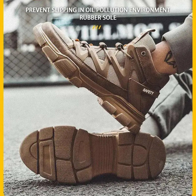 Shield Tread Slip-Resistant Safety Shoes for Work 14:771#Black;200000124:100010482