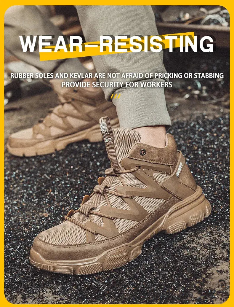 Shield Tread Slip-Resistant Safety Shoes for Work 14:771#Black;200000124:100010482