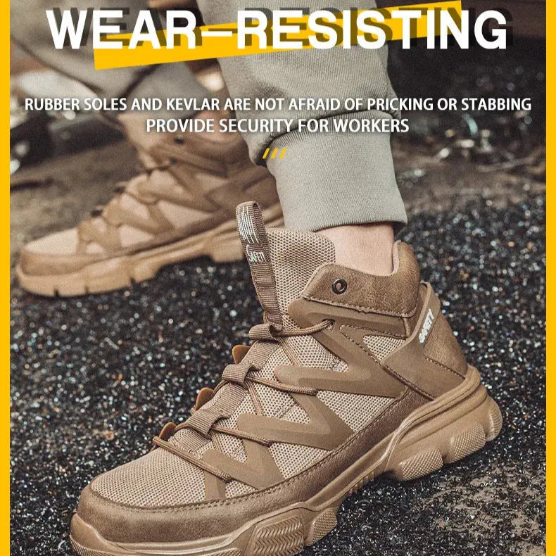 Shield Tread Slip-Resistant Safety Shoes for Work 14:771#Black;200000124:100010482