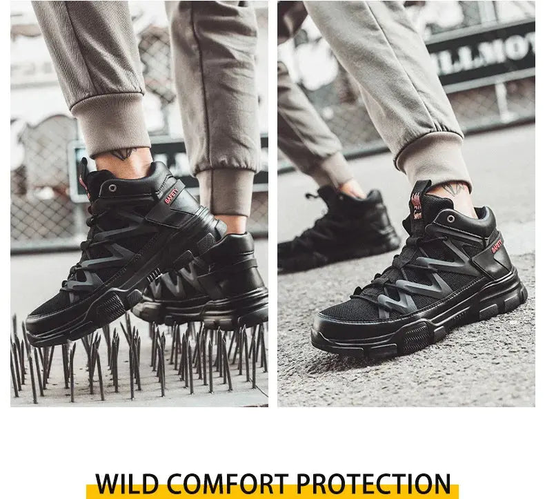Shield Tread Slip-Resistant Safety Shoes for Work 14:771#Black;200000124:100010482