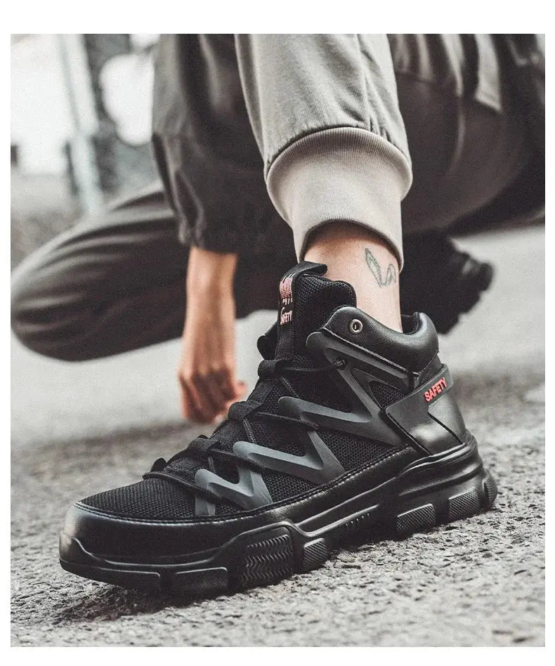 Shield Tread Slip-Resistant Safety Shoes for Work 14:771#Black;200000124:100010482
