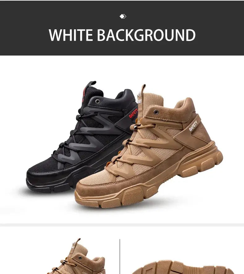Shield Tread Slip-Resistant Safety Shoes for Work 14:771#Black;200000124:100010482