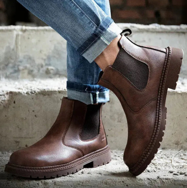 Shield Tread Waterproof Chelsea Steel Toe Work Boots 14:193#Black;200000124:200000334